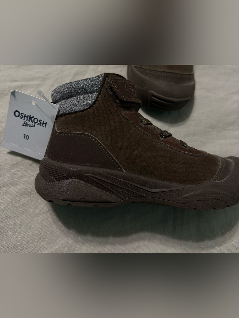Kids Brown Suede Outdoor Mid-Top Shoe